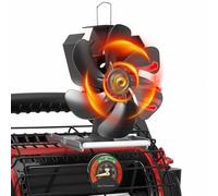 XTIMES Ventilateur de poêle pour poêle à bois Buddy - Alimenté par la chaleur - Avec thermomètre magnétique - Ventilateur thermoélectrique pour poêle à bois/pellets/brûleur à bûches