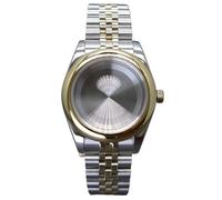 XTINKOPW 1 Bracelet de Montre à Bords arrondis Argent et Or 36 mm/40 mm for Mouvement Miyota 8215 NH34 NH35 NH36, Cadran 28,5 mm(Solid Cover 2,36mm Miyota 8215)