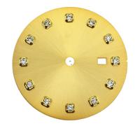 XTINKOPW 1 pièce 24,5 mm Cadran soleillé Perle Or Blanc Marron Or Rose Cadran Index Diamants adapté au Mouvement NH05 NH06 adapté aux Montres for Femmes boîtier de 31 mm(Gold 2)