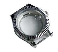 XTINKOPW 1 pièce de Montre boîtier argenté Lunette d'engrenage 41 mm loupe fenêtre de Date pièces de Rechange modifiées Mouvement NH34 NH35 NH36(A2)