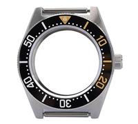 XTINKOPW Boîtier argenté de 40,5 mm for Montre Homme, Compatible avec Les modèles Black Tiger Whale NH35, NH36, NH34, NH38, 4R36, Cadran de 28,5 mm.(Ceramics Bezel 4)