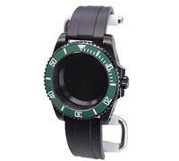 XTINKOPW Boîtier de Montre 20 Bars 40 mm, Bracelet en Caoutchouc Noir for NH35 NH36 NH34 Miyota 8215 ETA 2824, Cadran 28,5 mm, Lunette 120 clics, SUB(Black Rubber 4,ETA 2824)
