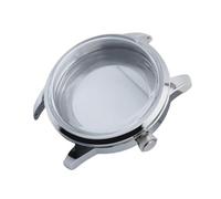 XTINKOPW Boîtier de Montre 40 mm Compatible avec Les mouvements automatiques NH38 et NH35, Verre bombé, Fond Transparent, Acier argenté, for Cadran 35