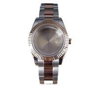 XTINKOPW Boîtier de Montre cannelé for Homme, 1 pièce, Or Rose, Argent, 36 mm, 40 mm, Bracelet for Mouvement NH34, NH35, NH36, Miyota 8215, Cadran 28,5 mm, Datejust(Solid Cover 1,40mm NH34 35 36)