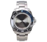 XTINKOPW Boîtier de Montre de plongée Samurai modifié en Argent de 43,8 mm, Bracelet en Acier, pièces for Mouvement NH35 NH36 NH38, Cadran de 28,5 mm(A3 White Chapter)