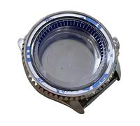 XTINKOPW Boîtier de Montre en Acier 41,5 mm, Couronne vissée, Anneau de chapitre Noir, Accessoires de Remplacement for mouvements NH35/NH36/4R for SKX007(NO.1 no Bezel)