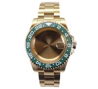 XTINKOPW Boîtier de Montre en Acier Inoxydable 40 mm, Bracelet en Verre for NH35, Mouvement NH34, NH35, NH36, 8215, 2824, Cadran 28,5 mm, Lunette 120 clics, GMT(Solid Cover 5,NH34/35/36/38)