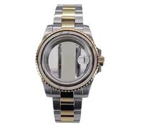 XTINKOPW Boîtier de Montre en Acier Inoxydable de 40 mm, Bracelet en Or argenté for Mouvement NH35 NH36 NH34 38 2824 8215, Cadran de 28,5 mm, Verre SUB GMT(Glass Cover 1,ETA 2824)