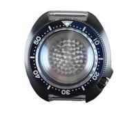 XTINKOPW Boîtier de Montre étanche en Verre de 44 mm for Mouvement NH34, NH35, NH36, Cadran de 28,5 mm, Noir Pur, Anneaux de chapitre, pièces Mod SKX(Style 9)