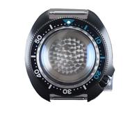 XTINKOPW Boîtier de Montre étanche en Verre de 44 mm for Mouvement NH34, NH35, NH36, Cadran de 28,5 mm, Noir Pur, Anneaux de chapitre, pièces Mod SKX(Style 7)