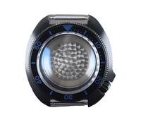 XTINKOPW Boîtier de Montre étanche en Verre de 44 mm for Mouvement NH34, NH35, NH36, Cadran de 28,5 mm, Noir Pur, Anneaux de chapitre, pièces Mod SKX(Style 5)