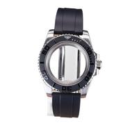 XTINKOPW Boîtier de Montre NH34 40 mm, Bracelet en Caoutchouc Noir for NH35, NH36, NH34, NH38, Mouvement Miyota 8215, ETA 2824, Lunette Yacht 120 clics(Glass Cover 2,Miyota 8215)
