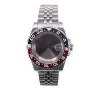 XTINKOPW Boîtier de Montre NH35 20 Bars 40 mm, Verre for Mouvement Miyota 8215 ETA 2824 PT5000, Bracelet Jubilee, Lunette 120 clics GMT(Solid Cover 1,Miyota 8215)