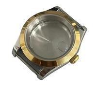 XTINKOPW Boîtier de Montre NH35 39 mm, boîtier argenté, Lunette dorée, boîtier Oyster avec loupe, Verre Saphir, for Mouvement NH36/4R, Accessoires de Montre(A3)