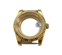 XTINKOPW Boîtier de Montre NH35 40 mm, boîtier doré étanche à 100 mètres, Lunette 120 clics, Acier 904L, Saphir, boîtier Ouvert et fermé(A1)
