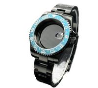 XTINKOPW Boîtier De Montre NH35 Noir 40 Mm, Verre Saphir, Lunette Unidirectionnelle 120 Clics, Étanche, for Modèles NH34/NH36, Cadran 28,5 Mm(T4/10#,Solid Back Cover)