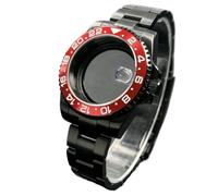 XTINKOPW Boîtier De Montre NH35 Noir 40 Mm, Verre Saphir, Lunette Unidirectionnelle 120 Clics, Étanche, for Modèles NH34/NH36, Cadran 28,5 Mm(Black on Yellow,Solid Back Cover)