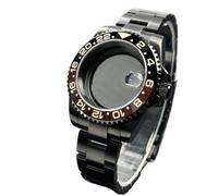 XTINKOPW Boîtier De Montre NH35 Noir 40 Mm, Verre Saphir, Lunette Unidirectionnelle 120 Clics, Étanche, for Modèles NH34/NH36, Cadran 28,5 Mm(Blonde,Glass Back Cover)
