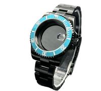 XTINKOPW Boîtier De Montre NH35 Noir 40 Mm, Verre Saphir, Lunette Unidirectionnelle 120 Clics, Étanche, for Modèles NH34/NH36, Cadran 28,5 Mm(P12/8/13,Solid Back Cover)