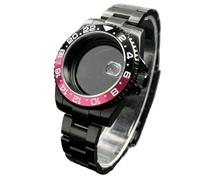 XTINKOPW Boîtier De Montre NH35 Noir 40 Mm, Verre Saphir, Lunette Unidirectionnelle 120 Clics, Étanche, for Modèles NH34/NH36, Cadran 28,5 Mm(Emerald,Solid Back Cover)
