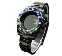 XTINKOPW Boîtier De Montre NH35 Noir 40 Mm, Verre Saphir, Lunette Unidirectionnelle 120 Clics, Étanche, for Modèles NH34/NH36, Cadran 28,5 Mm(1002F,Glass Back Cover)