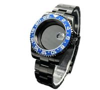 XTINKOPW Boîtier De Montre NH35 Noir 40 Mm, Verre Saphir, Lunette Unidirectionnelle 120 Clics, Étanche, for Modèles NH34/NH36, Cadran 28,5 Mm(P18/613#,Glass Back Cover)