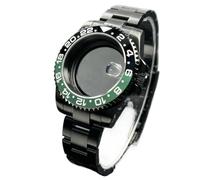 XTINKOPW Boîtier de Montre Noir 40 mm, Lunette 120 clics, for mouvements NH34/NH35/NH36, Accessoires Mod, Cadran 28,5 mm(Rose Red,Solid Back Cover)