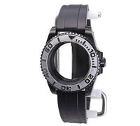 XTINKOPW Boîtier de Montre Noir for Homme, Bracelet en Caoutchouc for Mouvement NH35/34/36/38 Miyota8215 ETA2824, Cadran 28,5 mm, Style Tendance, 1 pièce, 40 mm, Yacht-Master(Silver Bezel 2,ETA 2824)