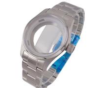 XTINKOPW Boîtier de Montre Pilot Collection 36 mm/39 mm, Verre Saphir, étanche à 200 m, Fond en Verre for Mouvement NH35 NH36 ETA2824 PT5000(Case D Strap Set,39mm fit NH35 NH36)
