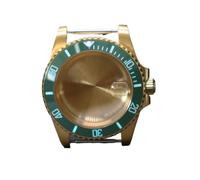 XTINKOPW Boîtier de Montre PVD doré 40 mm for SUB NH35 NH36 4R36 8215, Mouvement ETA2824, Cadran 28,5 mm, Texte intégral C3, Lunette Lumineuse(Solid Cover 1,NH34 35 36 38)
