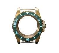 XTINKOPW Boîtier de Montre PVD doré 40 mm for SUB NH35 NH36 4R36 8215, Mouvement ETA2824, Cadran 28,5 mm, Texte intégral C3, Lunette Lumineuse(Glass Cover 2,ETA 2824)