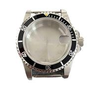 XTINKOPW Boîtier de Montre rétro 39,5 mm avec loupe, boîtier Rotatif unidirectionnel en Acier Inoxydable Saphir for Mouvement NH35, 120 clics(NO12)