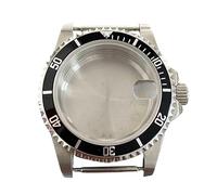 XTINKOPW Boîtier de Montre rétro 39,5 mm avec loupe, boîtier Rotatif unidirectionnel en Acier Inoxydable Saphir for Mouvement NH35, 120 clics(NO2)
