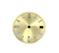 XTINKOPW Cadran de Montre 28,5 mm avec Cadran à Clous sertis de Diamants for Mouvement NH35 NH36, Accessoires de Modification de Montre, pièces de réparation(Gold)