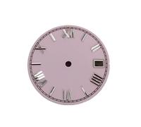 XTINKOPW Cadran de Montre émaillé 28.5mm, 1 pièce, Visages d'échelle, pièces Rechange for Hommes for NH35/NH36/4R/7S(Silver Studs Pink)