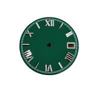 XTINKOPW Cadran de Montre émaillé 28.5mm, 1 pièce, Visages d'échelle, pièces Rechange for Hommes for NH35/NH36/4R/7S(Silver Studs Green)