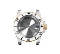XTINKOPW Lunette cannelée dorée de 40 mm, Verre Saphir avec Calendrier et Date, boîtier Solide en Acier Inoxydable 316L, Accessoire for Mouvement NH35/NH36(NO7 Ceramic Bezel)