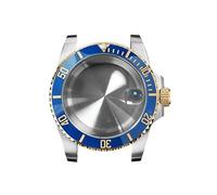 XTINKOPW Lunette cannelée dorée de 40 mm, Verre Saphir avec Calendrier et Date, boîtier Solide en Acier Inoxydable 316L, Accessoire for Mouvement NH35/NH36(NO9 Ceramic Bezel)