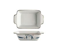 XTJS56QB Lasagnes Assiette longue à Double oreille, assiette en céramique profonde, assiette de cuisson peinte à la main, bol de cuisson pour Tartes