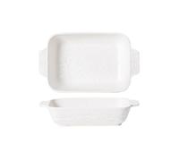XTJS56QB Lasagnes Plaque à Double oreille motif pierre créative, plaque à micro-ondes en céramique, four électrique domestique, plat de cuisson, bol de cuisson pour Tartes(Blanc,35cm)