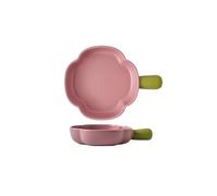 XTJS56QB Lasagnes Plaque de cuisson en céramique de haute qualité avec poignée, utilisable for micro-ondes, assiette à salade de fruits pour Tartes(Pink)