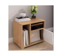 XTJS56QB Moderne Table de Chevet en Blanc + classeur Couleur Bois avec Un tiroir + Deux Compartiments, Armoire de Rangement en Bois Massif for Salon, Chambre, Salle d'étude Chambre