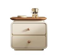 XTJS56QB Moderne Table de Chevet en Bois avec Plateau, Meuble de Rangement à Double tiroir, Meuble de Salle à Manger, Couleur Beige Chambre(Moyen)