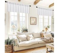 XTMYI Lot de 2 cantonnières blanches pour salon, chambre à coucher, salle de bain, 150 x 35 cm (l x L)