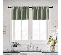 XTMYI Lot de 2 cantonnières de Cuisine pour fenêtres, cantonnières Style bohème Vert Sauge pour Salon, Chambre à Coucher, Salle de Bain, 40 cm de Long