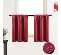 XTMYI Lot de 2 petits rideaux de fenêtre rouges pour décoration de cuisine, 60 cm de long