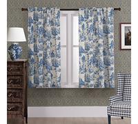 XTMYI Lot de 2 Rideaux Courts de 122 cm de Long en Toile à Motif Floral pour fenêtre de Cuisine, Salle de Bain, Chambre à Coucher, décoration Murale Vintage champêtre française