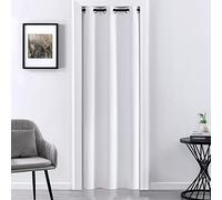 XTMYI Rideau de porte occultant à œillets pour chambre à coucher, 86,4 x 203,2 cm, blanc