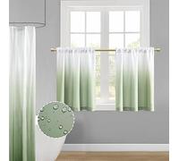 XTMYI Rideaux Courts ombrés avec Passe-Tringle, 76,2 cm de Large x 91,4 cm de Long, Sauge