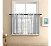 XTMYI Rideaux transparents (Gris, 63,5 x 61 cm)